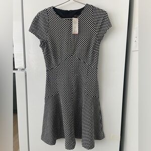 Banana Republic Black and White Polka Dot Midi Dress